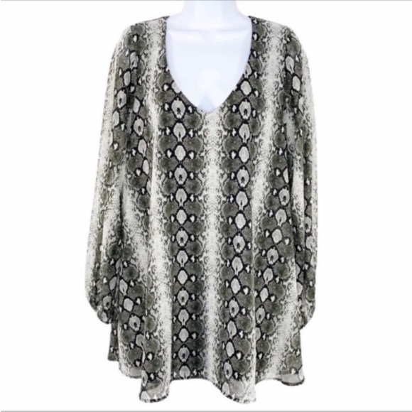 SHOW ME YOUR MUMU snakeskin tunic top or mini dress M - Picture 2 of 12